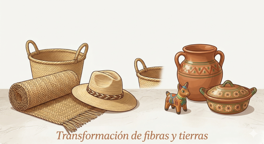 transformación de fibras y tierras